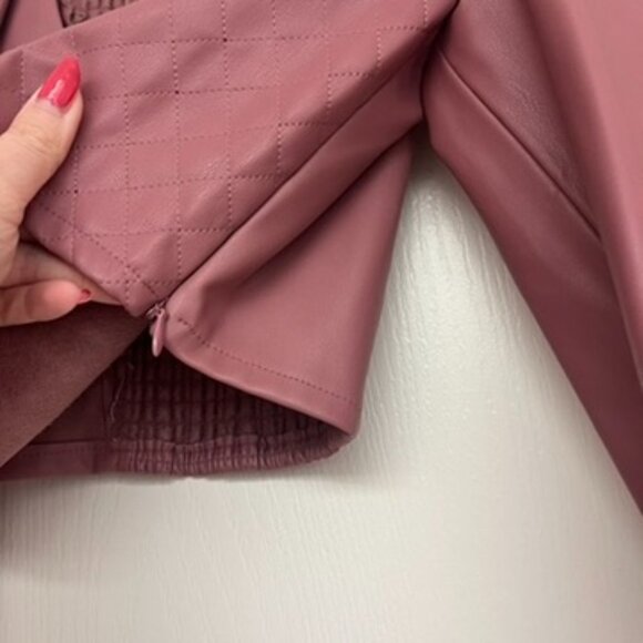 NWOT Zara Leather Blouse, Pink, Size S - Picture 5 of 7